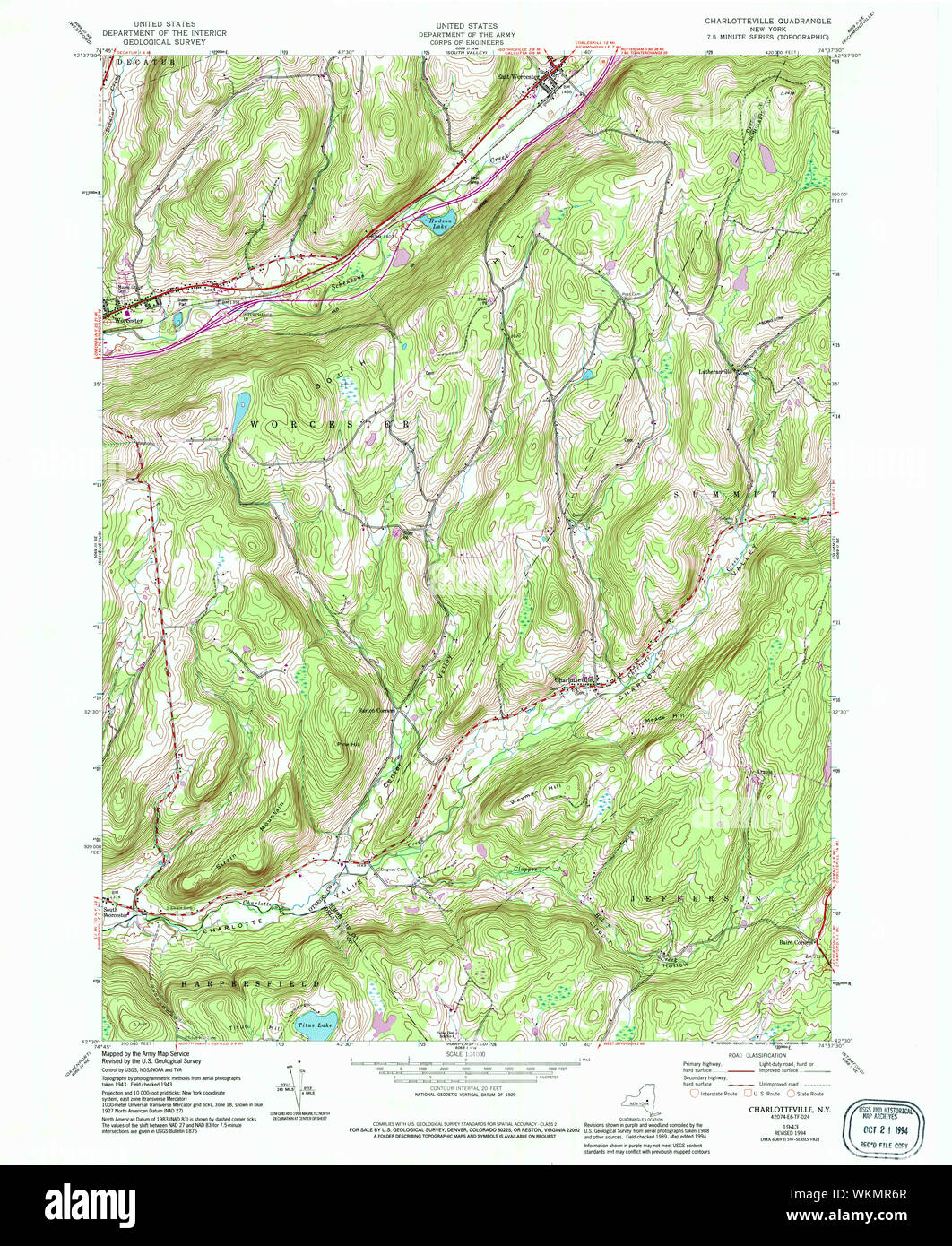 New York NY Charlotteville 137167 1943 24000 Restoration Stock Photo