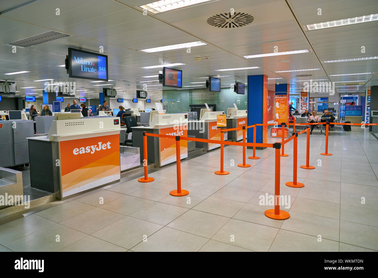 LINATE, ITALY - CIRCA NOVEMBER, 2017: check-in area at Milan Linate Airport. Stock Photo