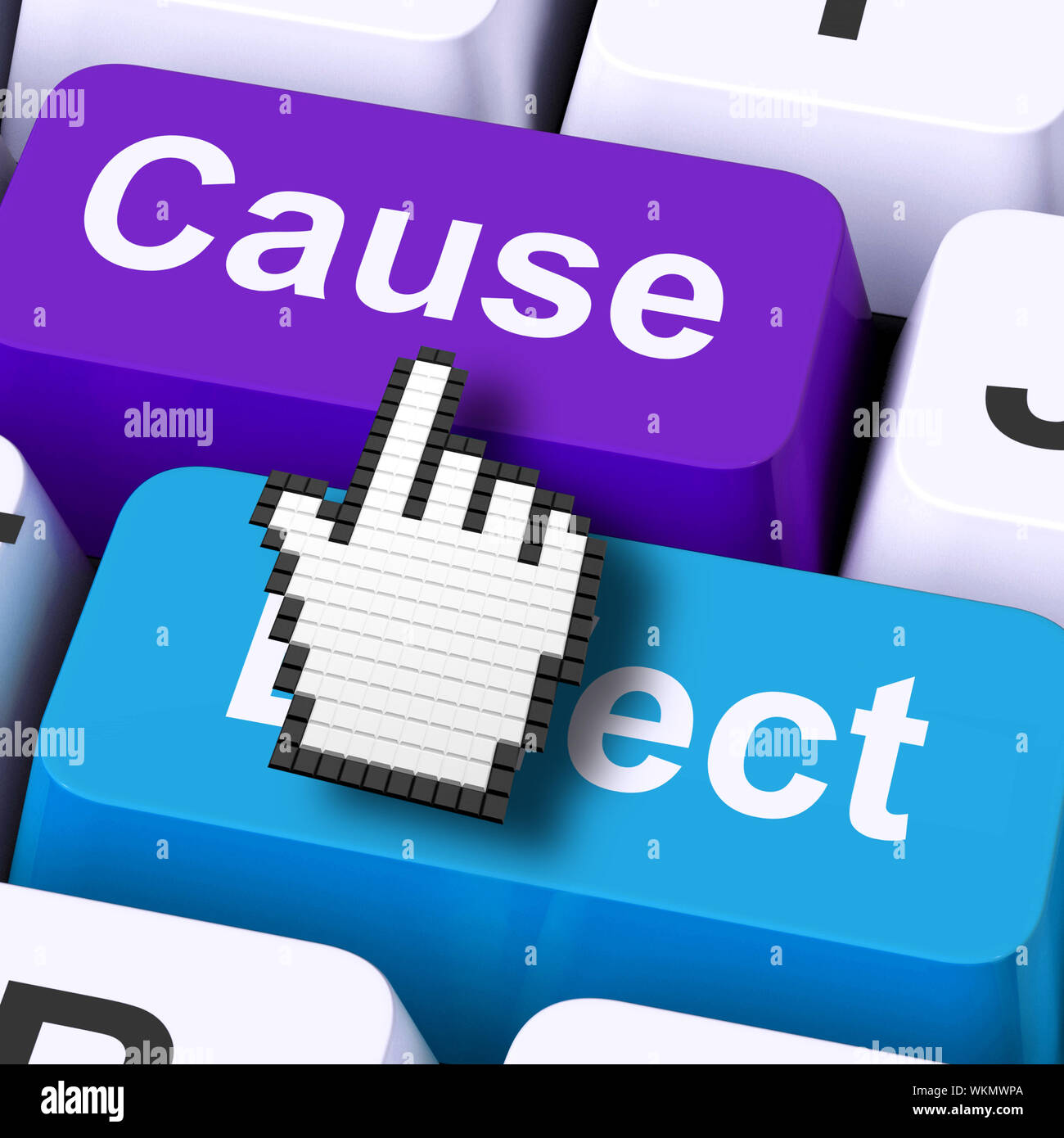 Cause Effect Computer Meaning Consequence Action Or Reaction Stock