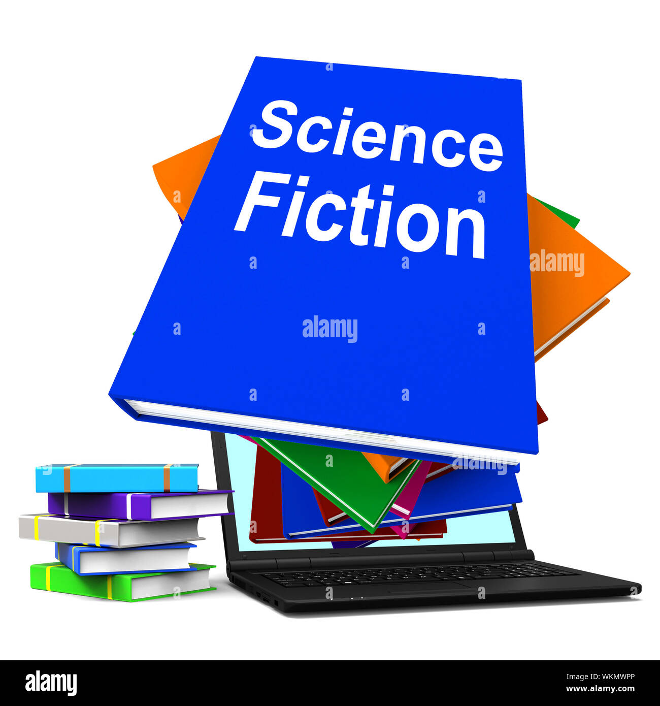 Science Fiction Book Stack Online Showing SciFi Books Stock Photo Alamy