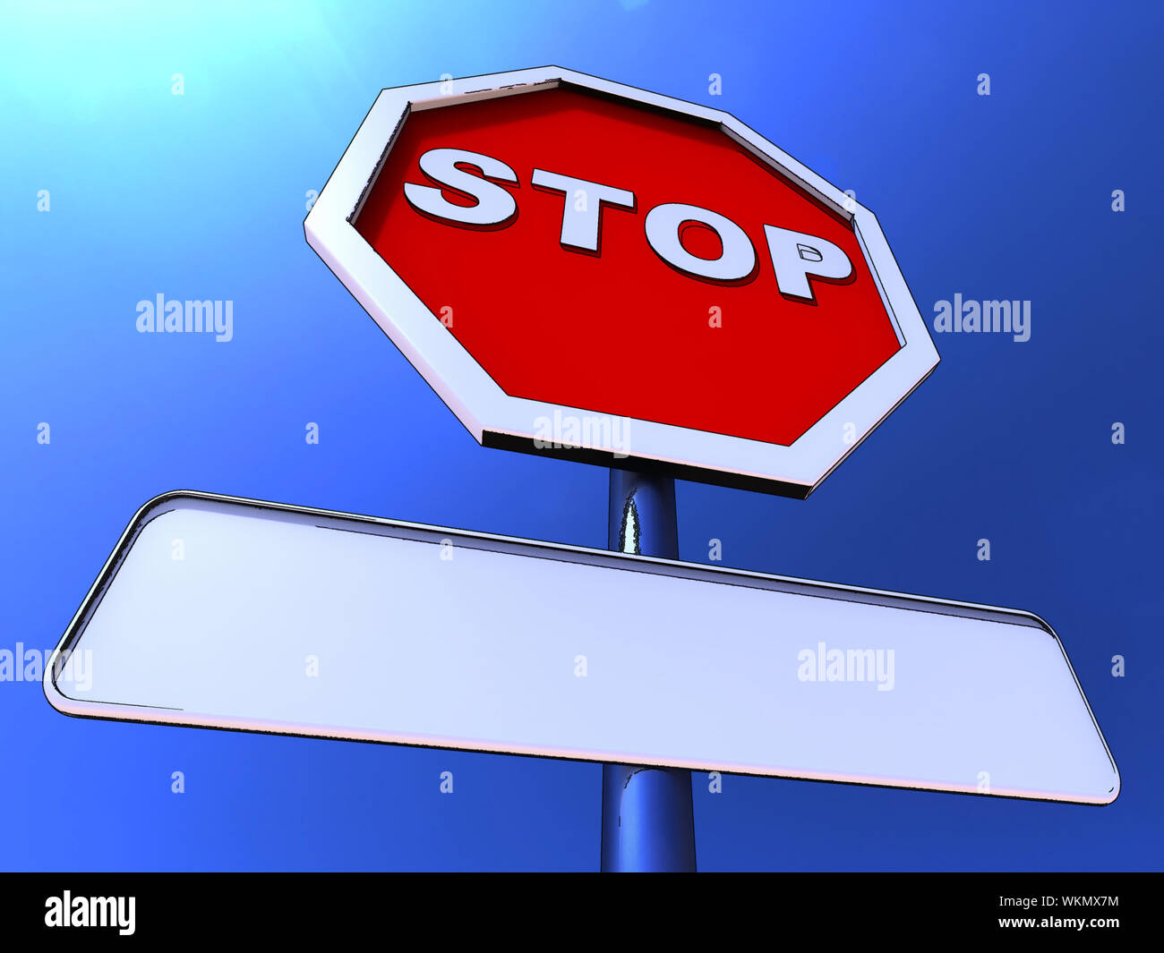 Stop Sign With Blank Copy space For Message Stock Photo - Alamy