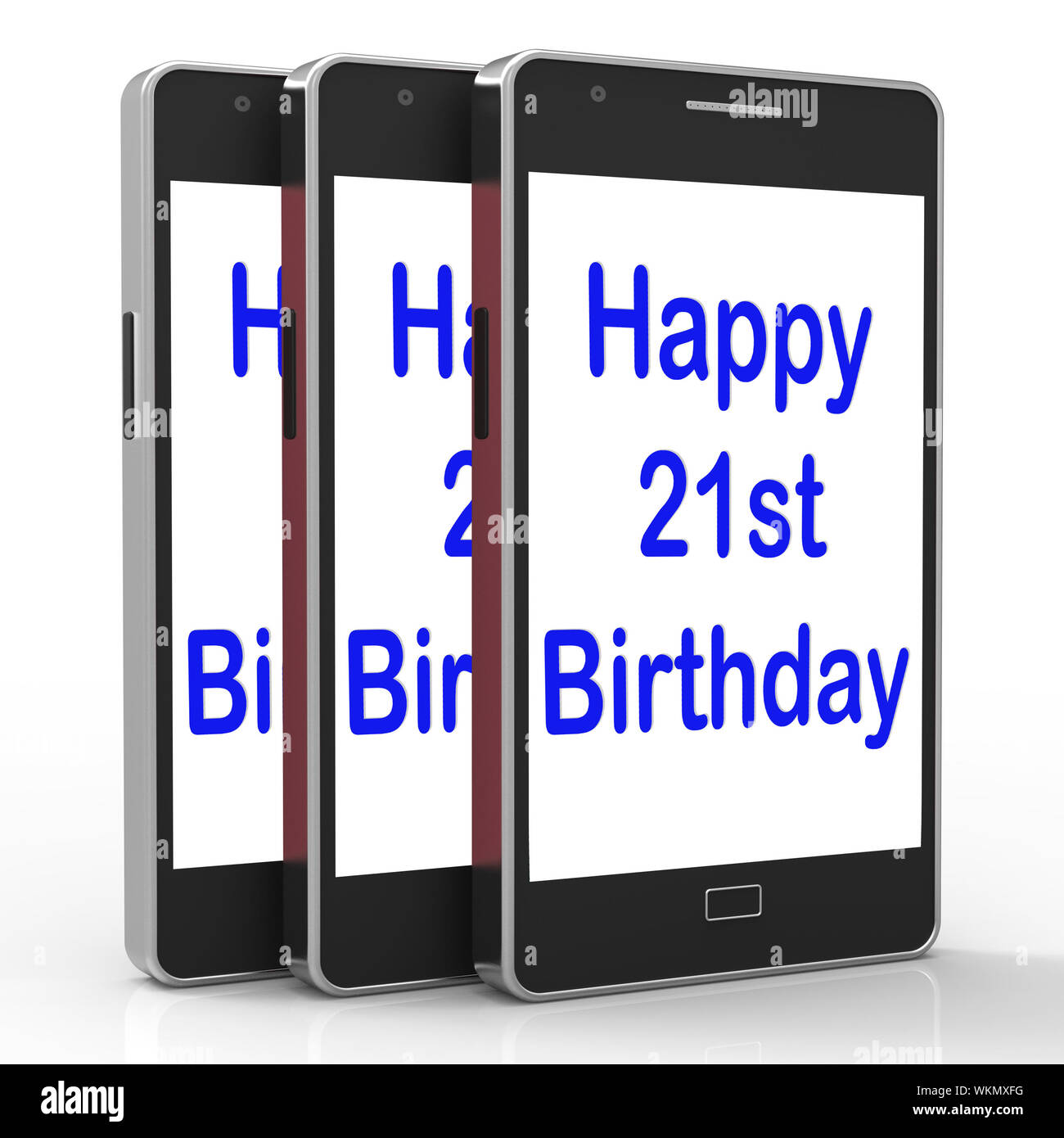 Happy 21st Birthday Smartphone Showing Congratulating On Twenty One ...