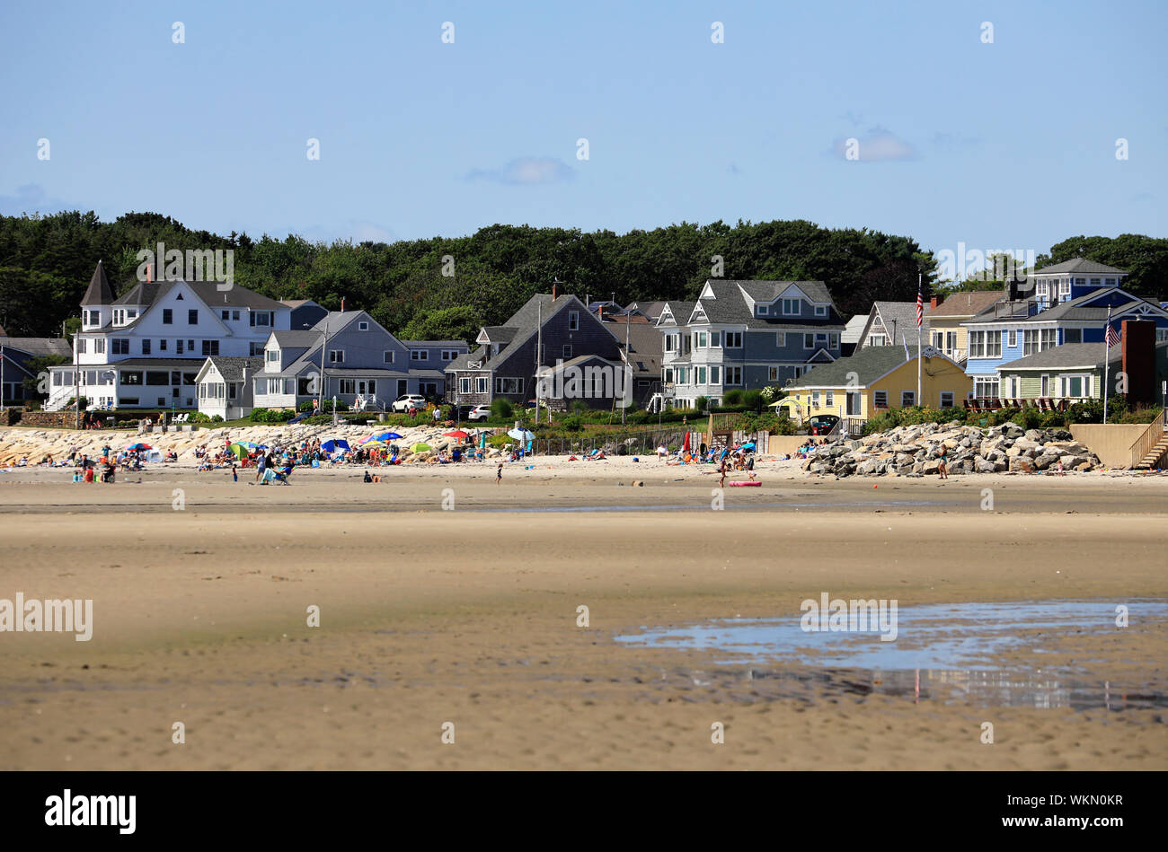 Higgins Beach during low tide hour.Scarborough.Maine.USA Stock Photo Alamy
