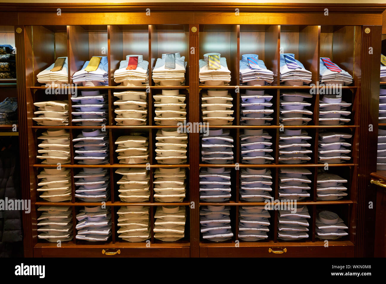 LINATE, ITALY - CIRCA NOVEMBER, 2017: clothing on display at Brooks Brothers  shop in Milan Linate Airport Stock Photo - Alamy