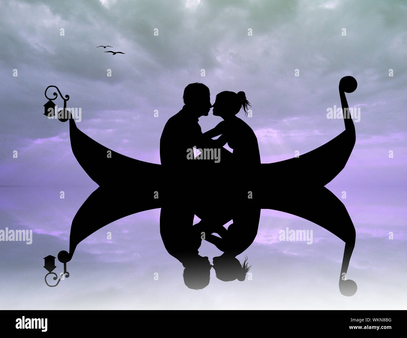 couple in gondola Stock Photo - Alamy