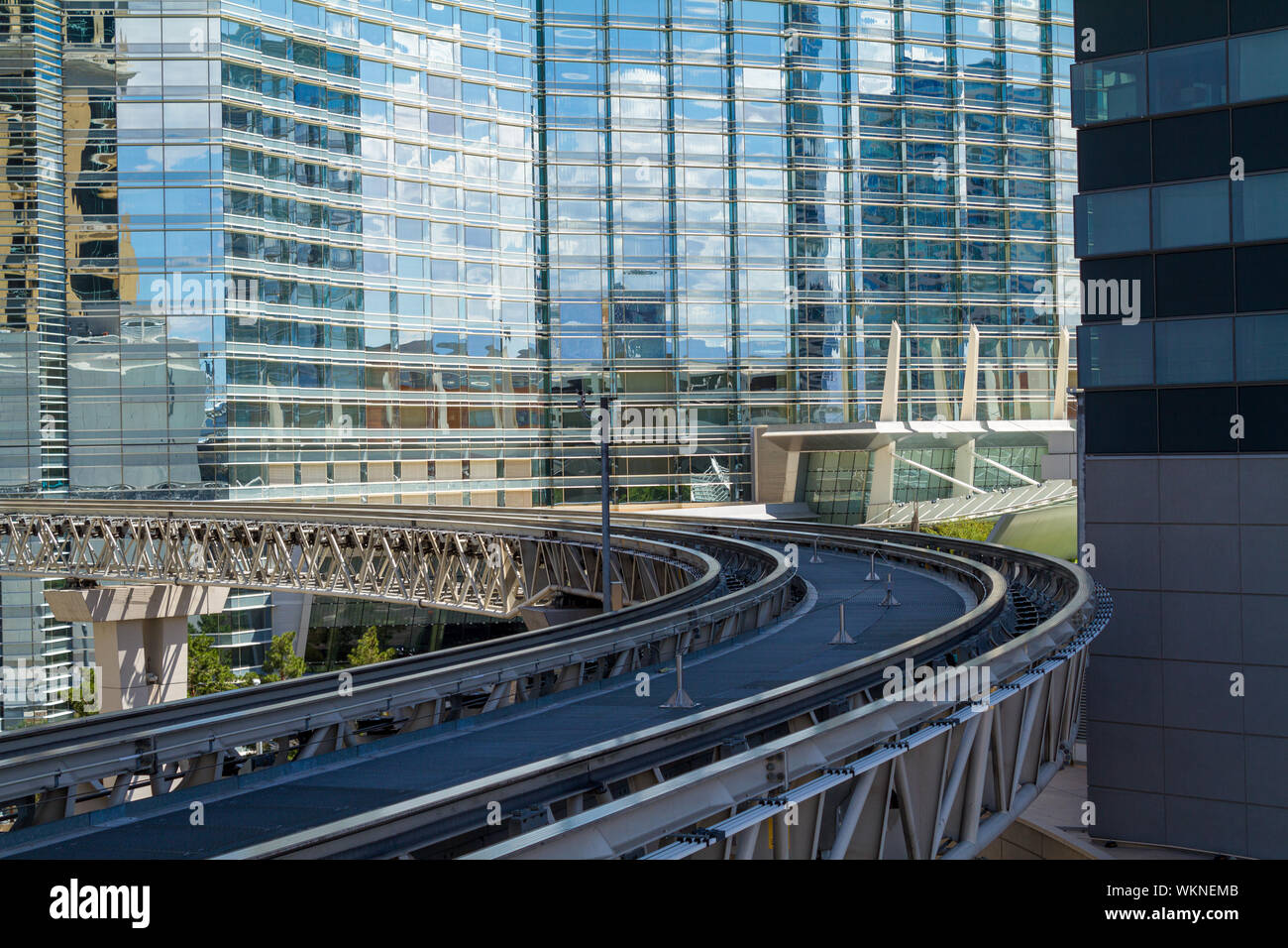 Las Vegas, NV / USA May 11, 2019 Train rail for the Aria Express