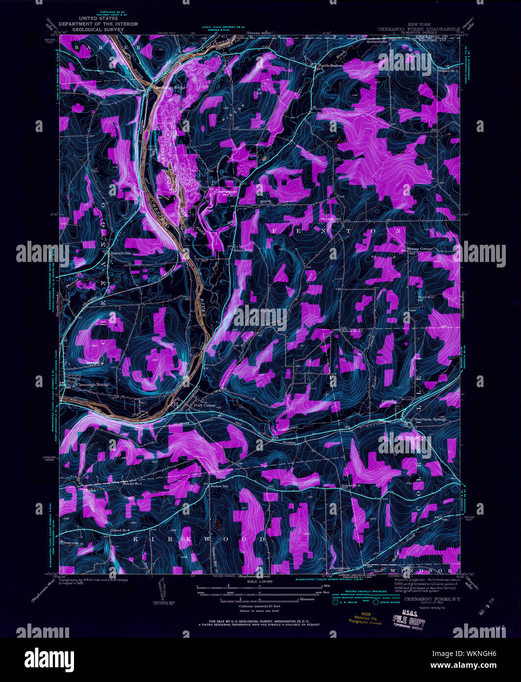 New York NY Chenango Forks 122948 1942 24000 Inverted Restoration Stock Photo Alamy