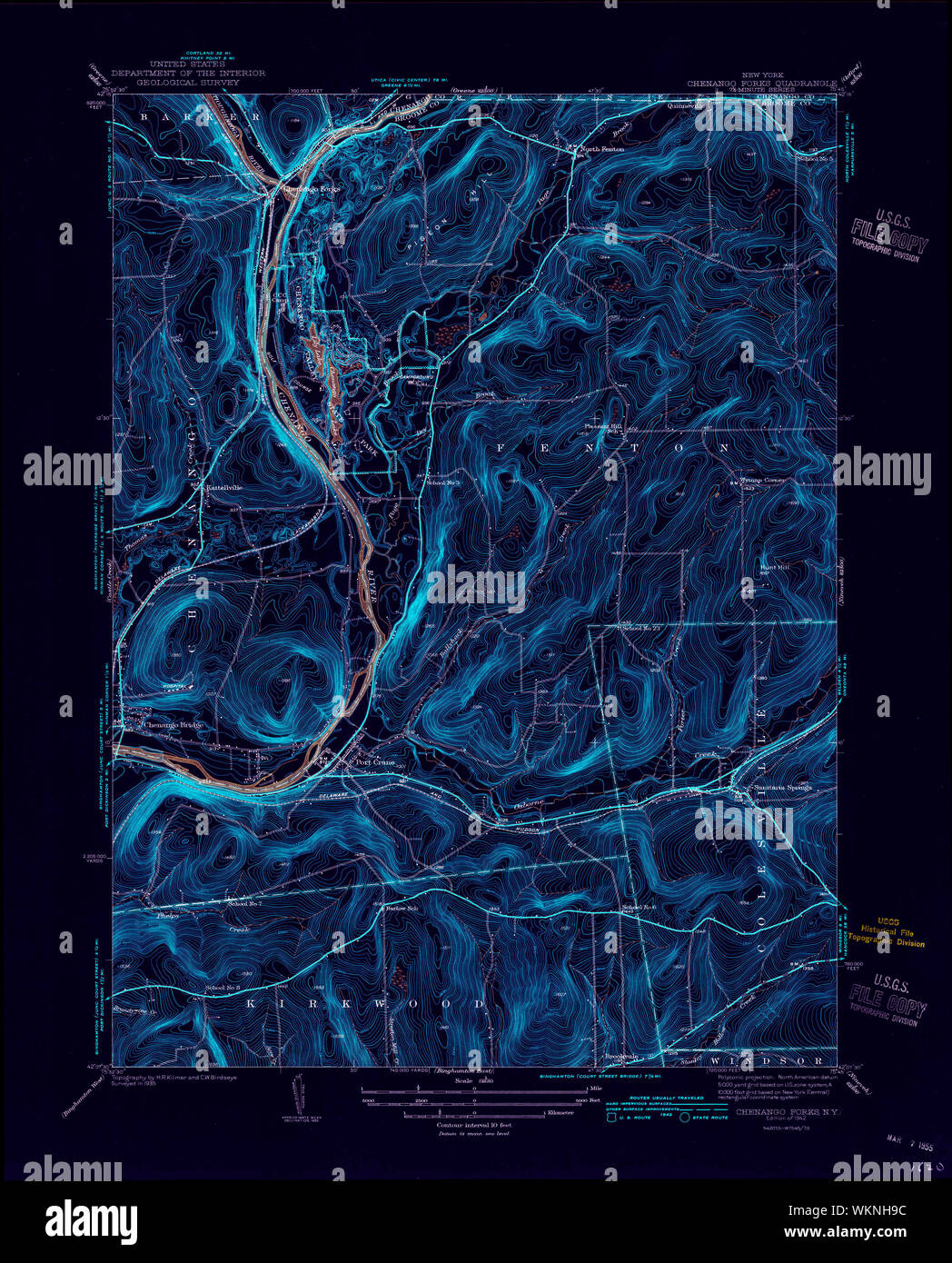 New York NY Chenango Forks 122949 1942 31680 Inverted Restoration Stock