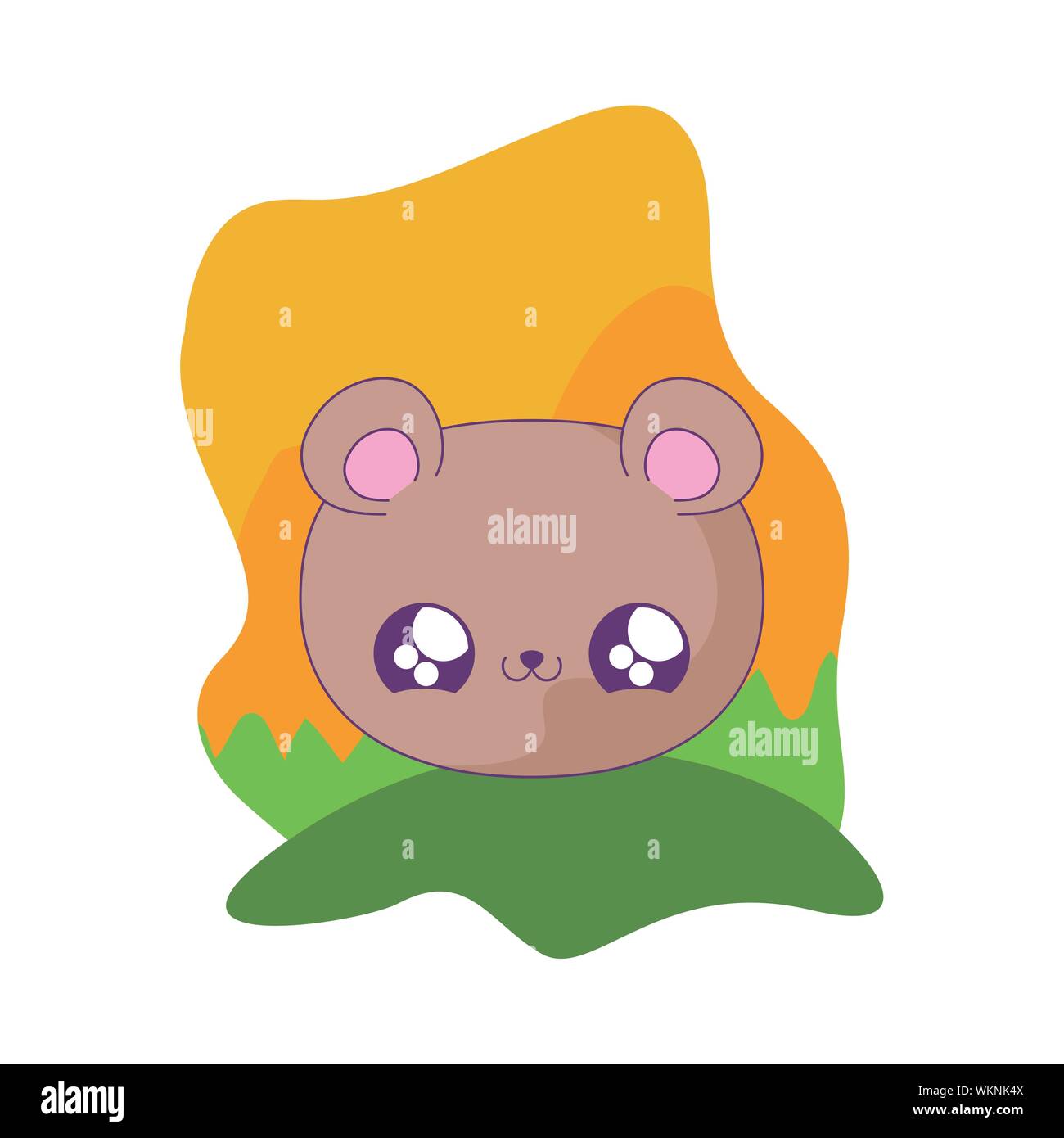 cute head of bear baby animal kawaii vector illustration design Stock ...