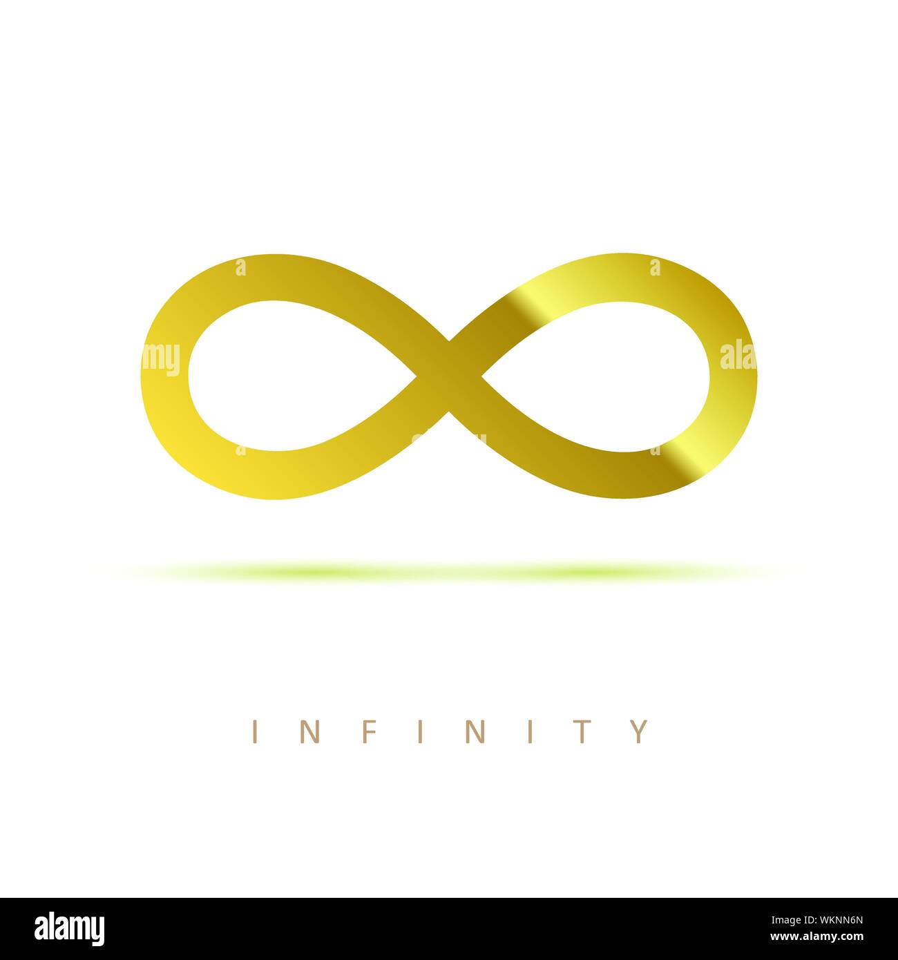golden infinity symbol on white background vector illustration EPS10 Stock Vector