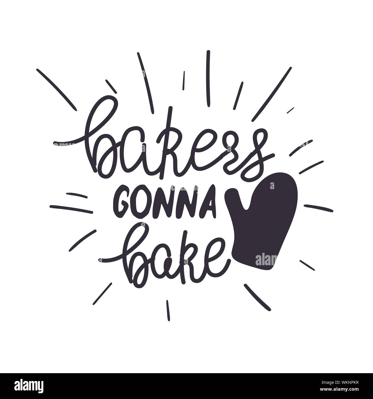 Kitchen or restaurant poster template with funny hand lettered phrase. Stock Vector