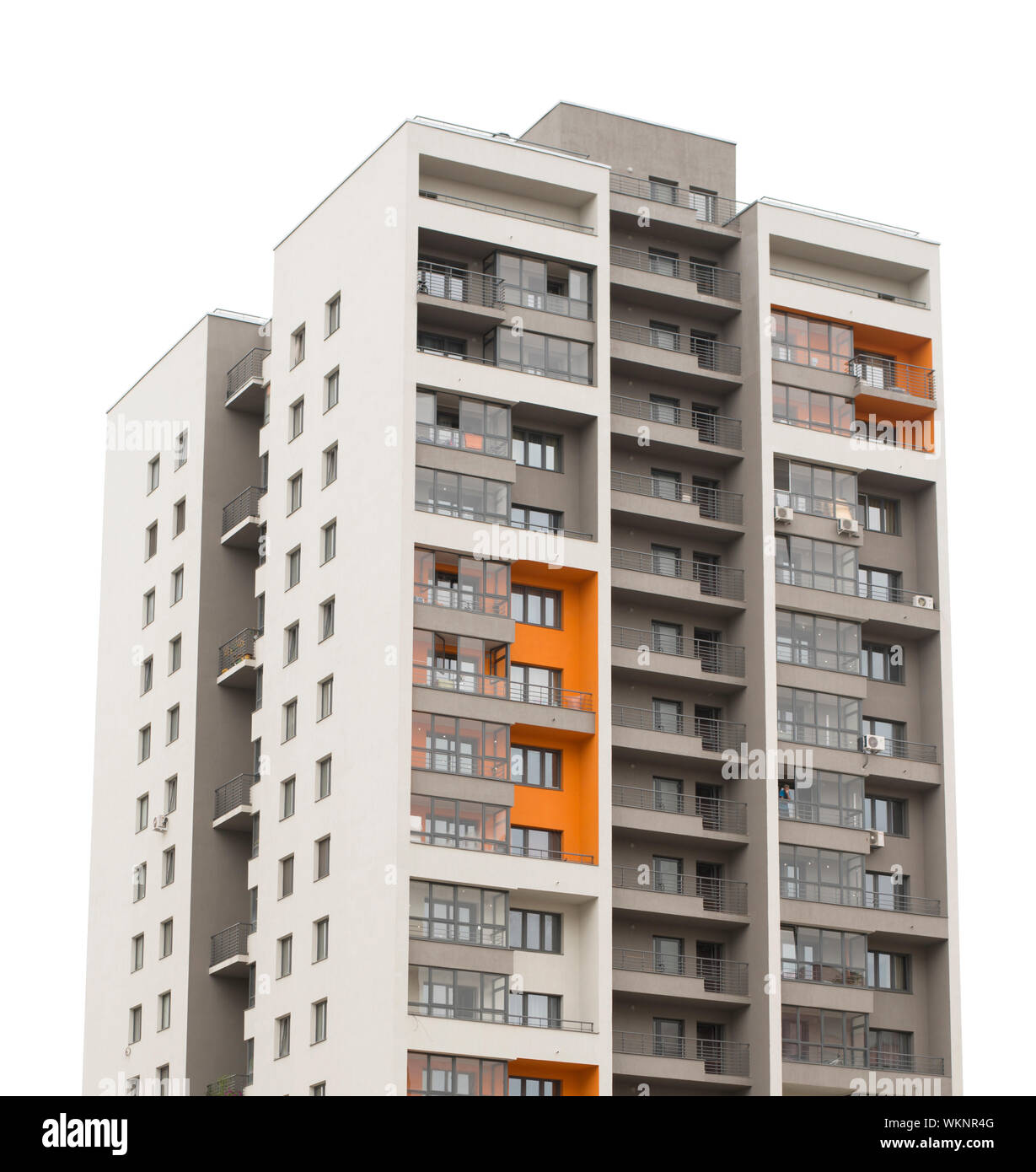 Apartment block building isolated on white background Stock Photo - Alamy