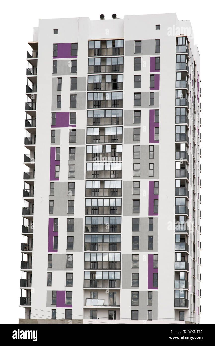 Modern building. Isolated on the white background Stock Photo - Alamy