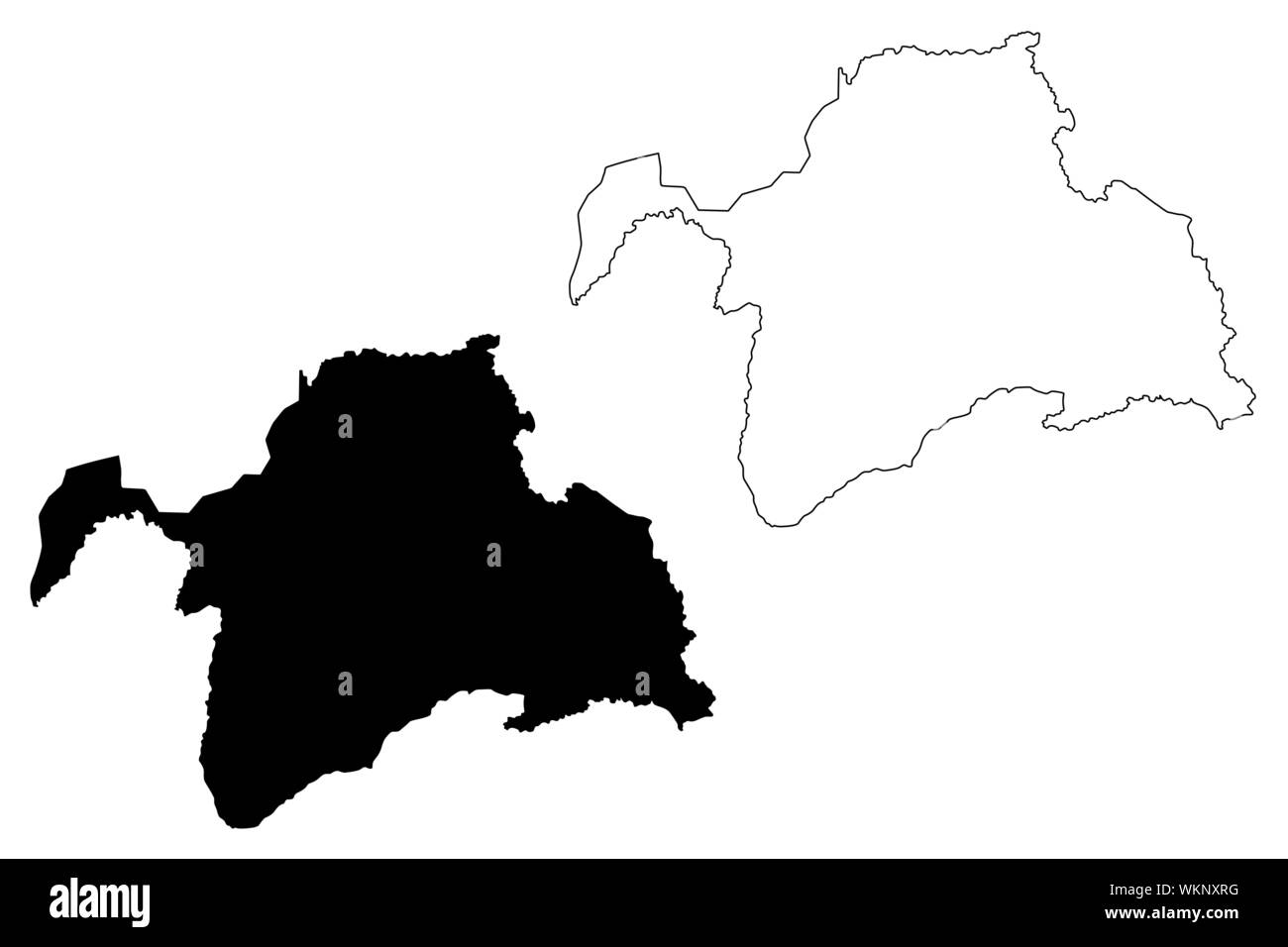 Gorno-Badakhshan Autonomous Region (Republic of Tajikistan, Regions of Tajikistan) map vector illustration, scribble sketch Kuhistani Badakhshan Auton Stock Vector