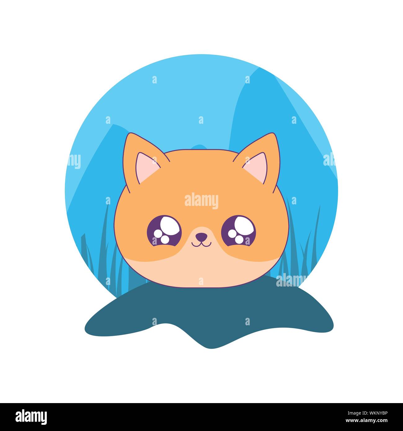 Cute Head Of Fox Baby Animal Kawaii Vector Illustration Design Stock Vector Image Art Alamy