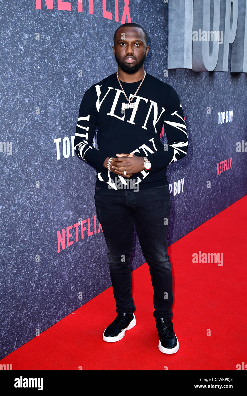 Headie One attending the UK premiere of Top Boy at the Hackney Picturehouse in London. Stock Photo