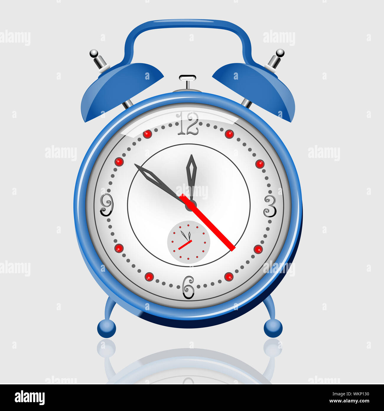 illustration of alarm clock on white background Stock Photo - Alamy
