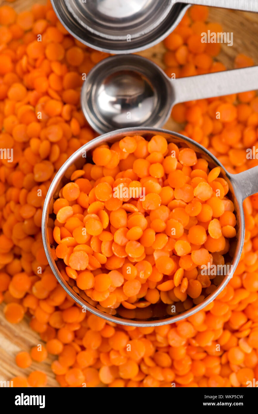 Dry Organic Red Lentils Stock Photo - Alamy