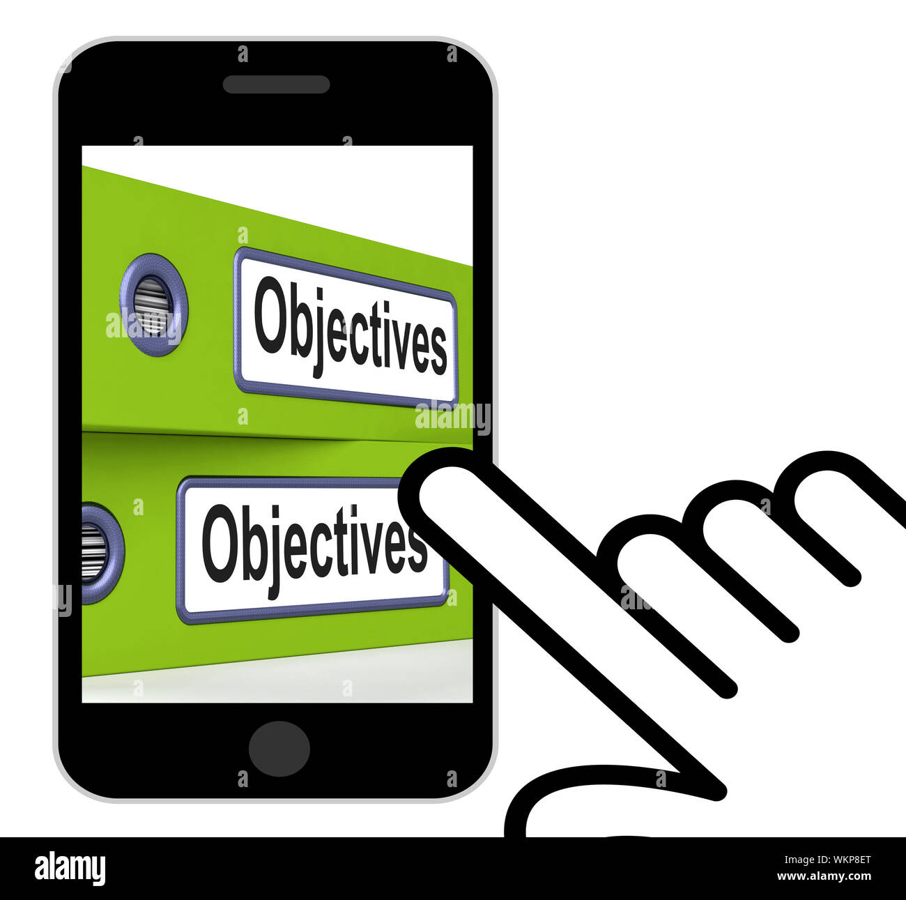 Objectives Folders Displaying Business Goals And Targets Stock Photo Alamy