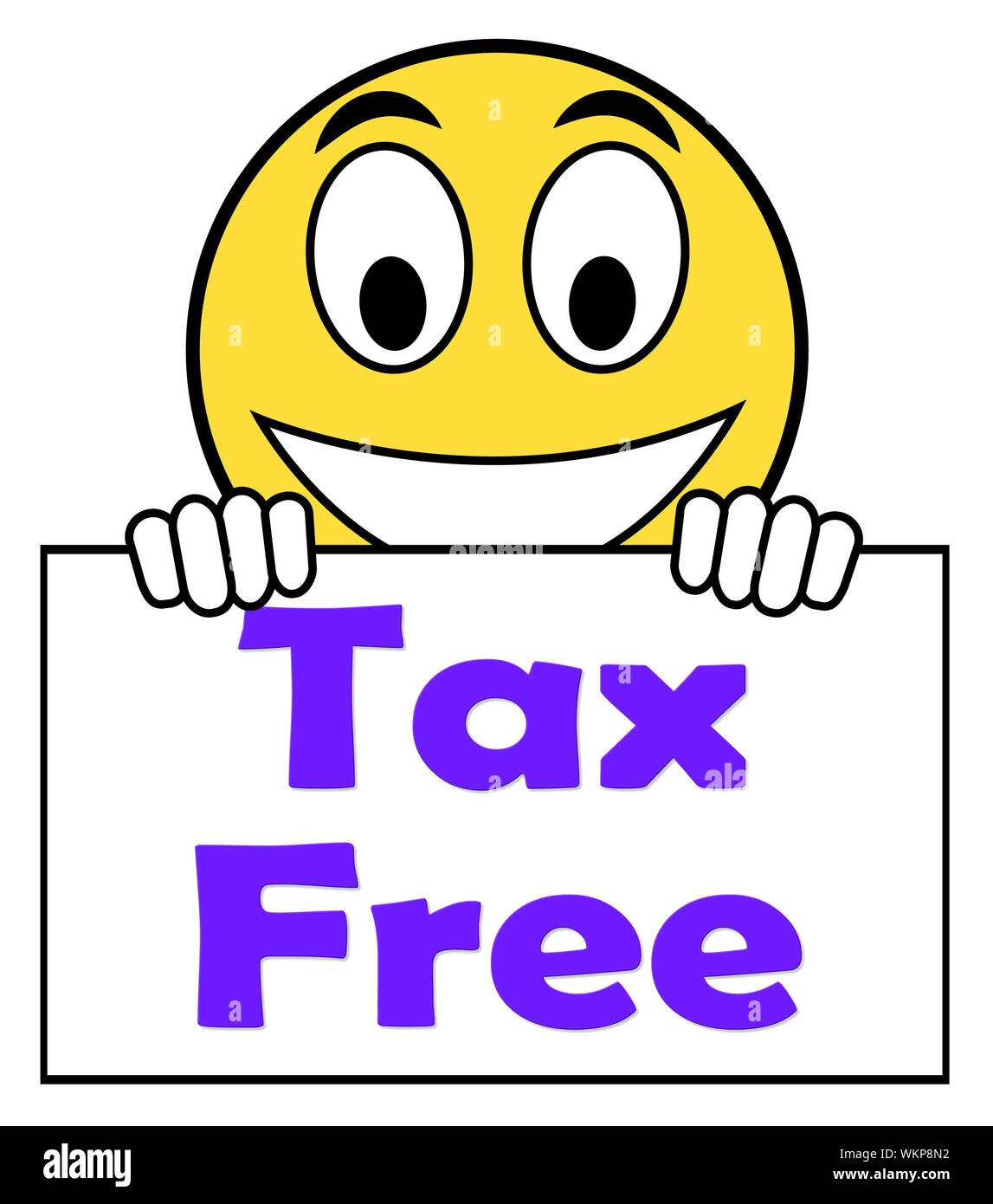 Tax Free On Sign Meaning Not Taxed Stock Photo Alamy