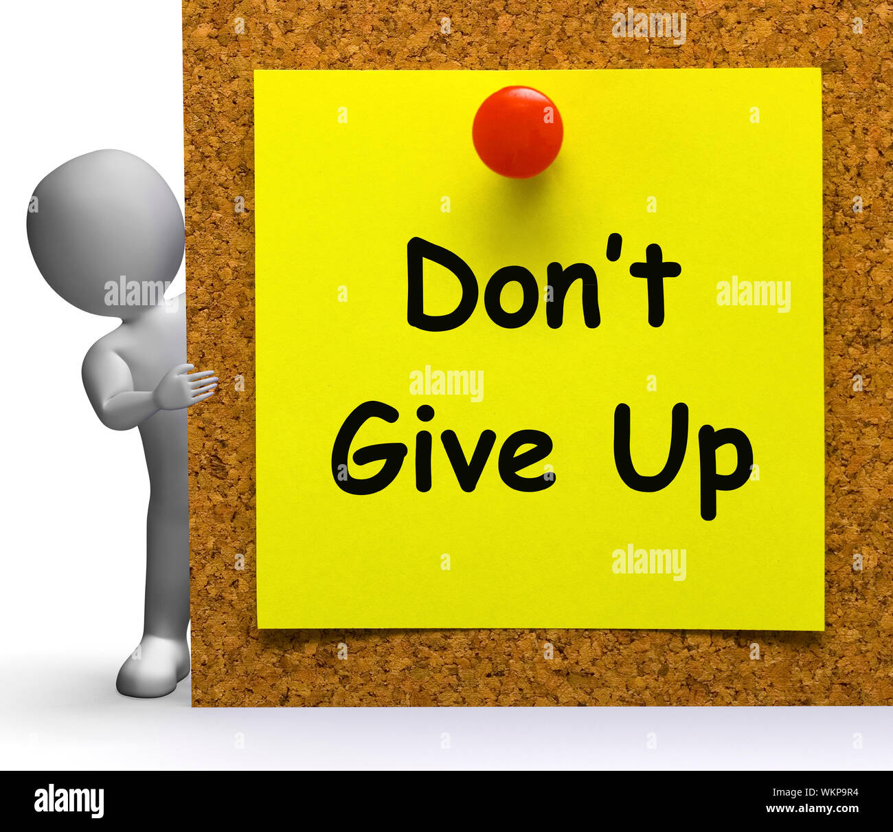 Don't Give Up Note Meaning Never Or Quit Stock Photo - Alamy