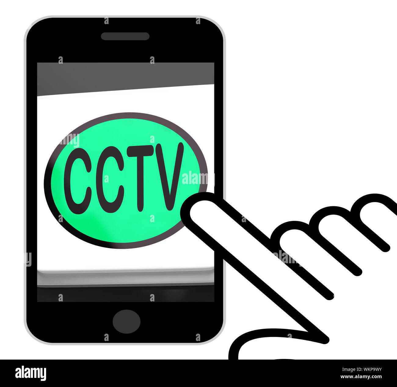 CCTV Button Displaying Camera Monitoring Or Online Surveillance Stock