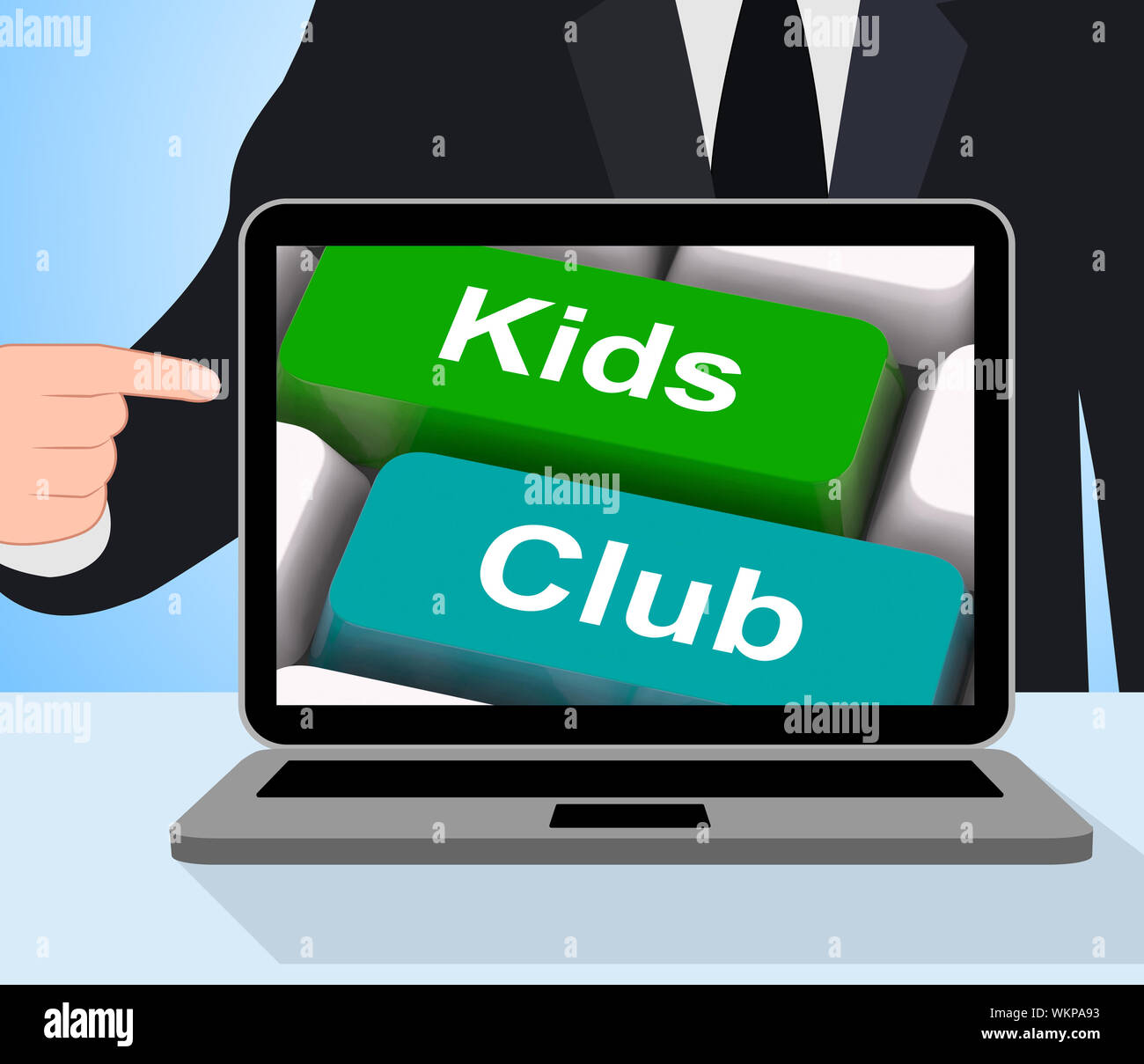 Kids Club Computer Meaning Childrens Playing And Entertainment Stock ...