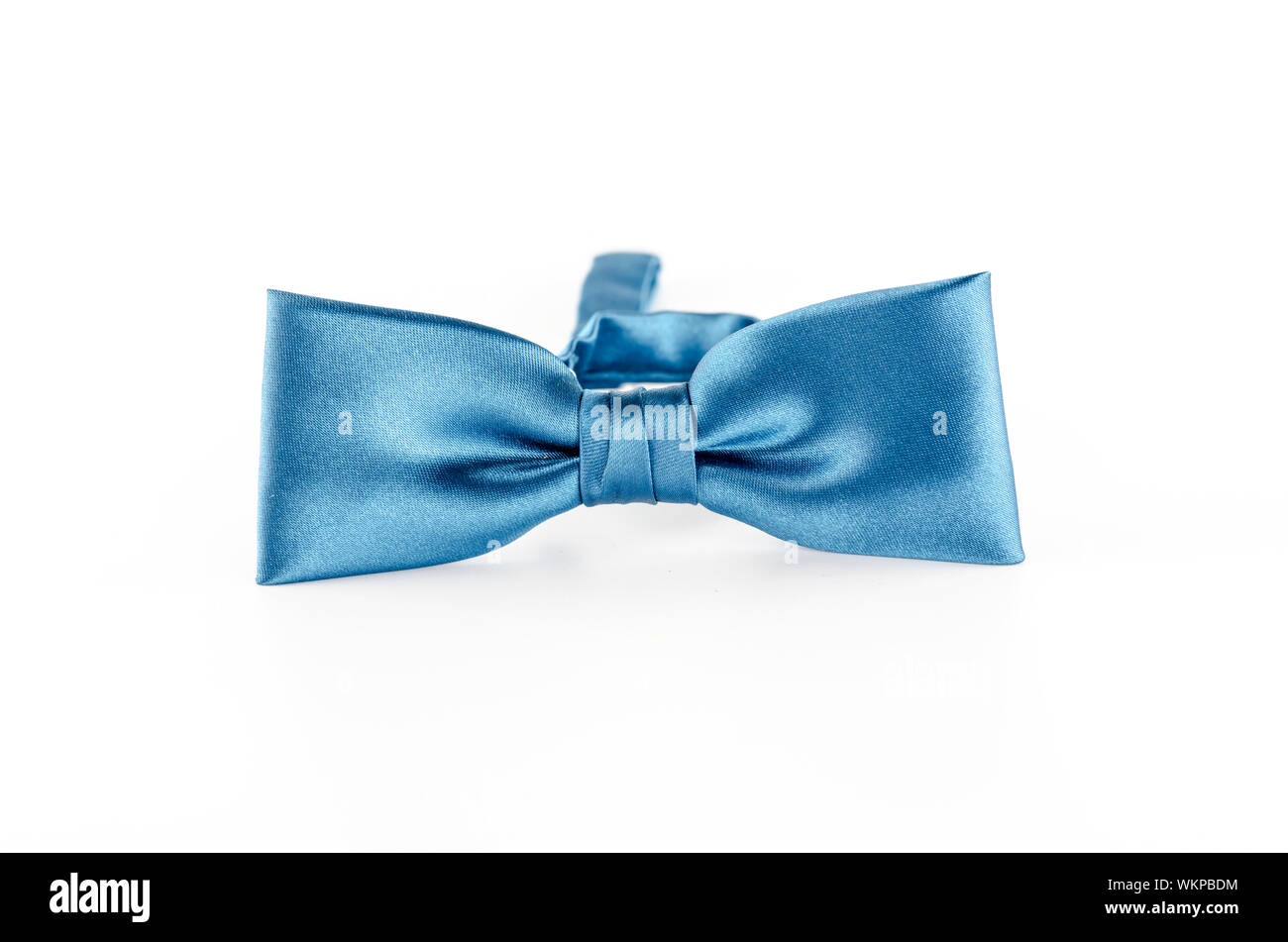 blue bow tie on a white background Stock Photo - Alamy