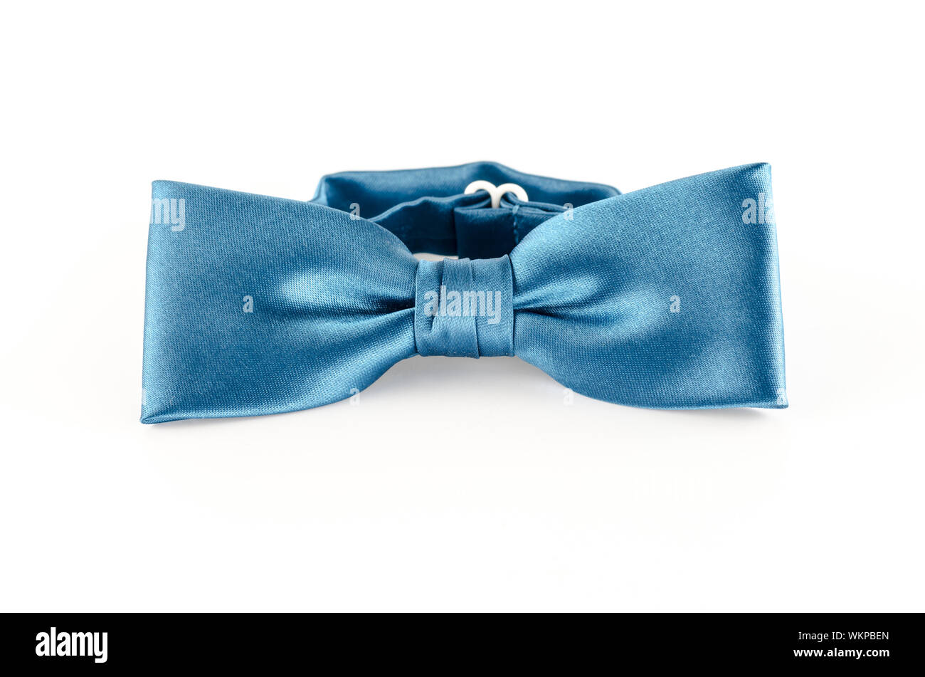 blue bow tie on a white background Stock Photo - Alamy