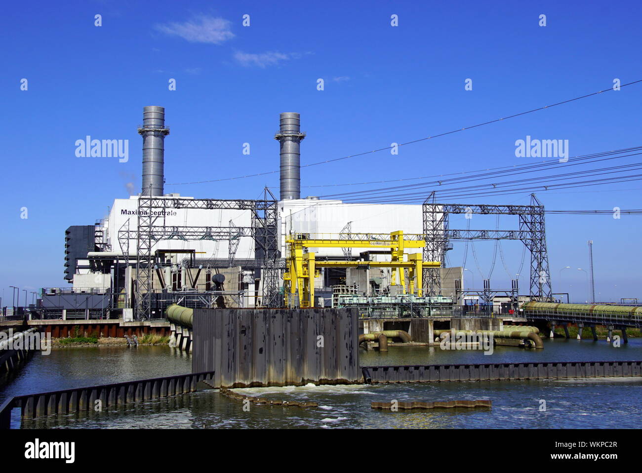 Lelystad, Flevoland, the Netherlands - May 4, 2018: Power Generating Station Maxima-centrale in the Dutch city of Lelystad. Stock Photo