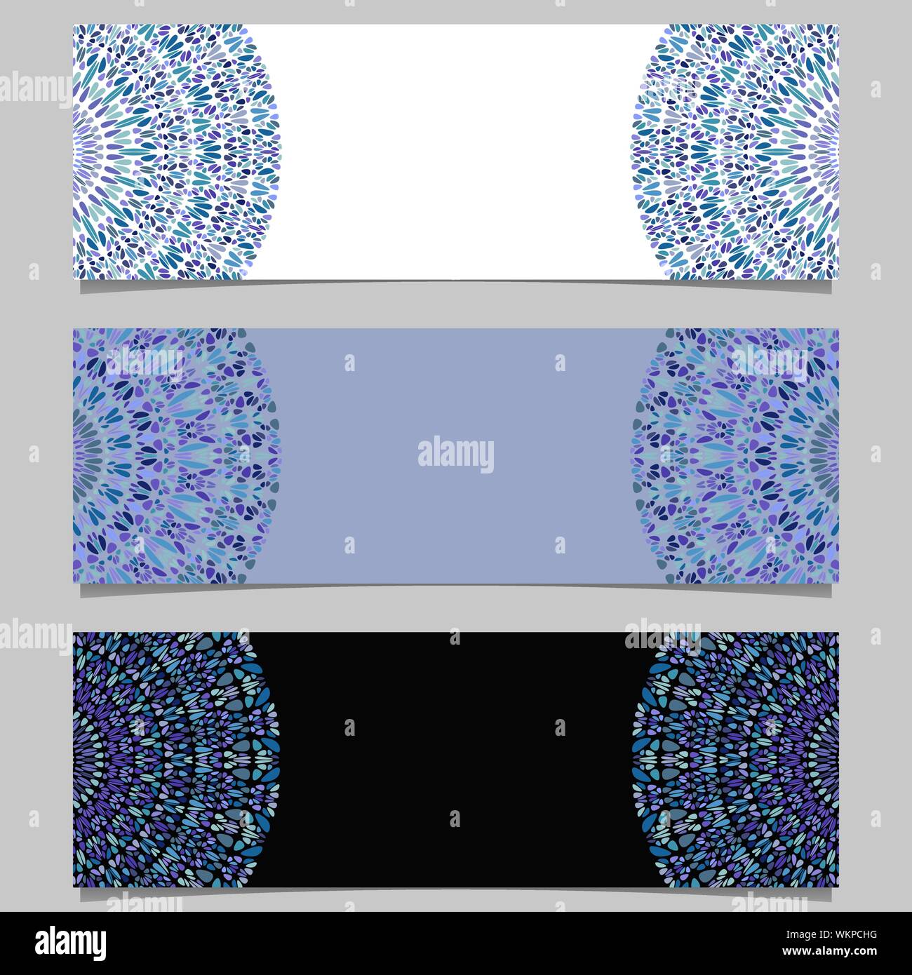 Colorful Gemstone Mandala Banner Template Set Abstract Vector