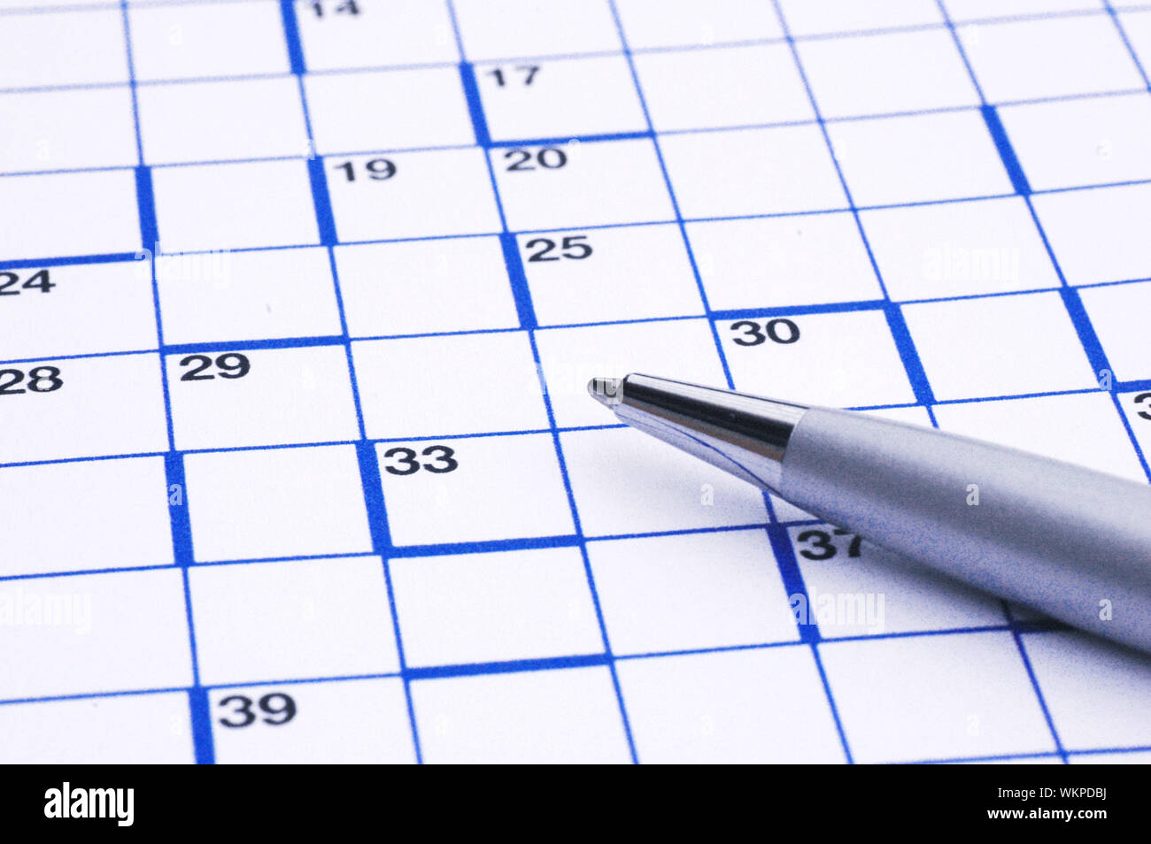 Crossword Puzzle With Pen Stock Photo Alamy Crossword Puzzle With Pen Stock Photo Alamy