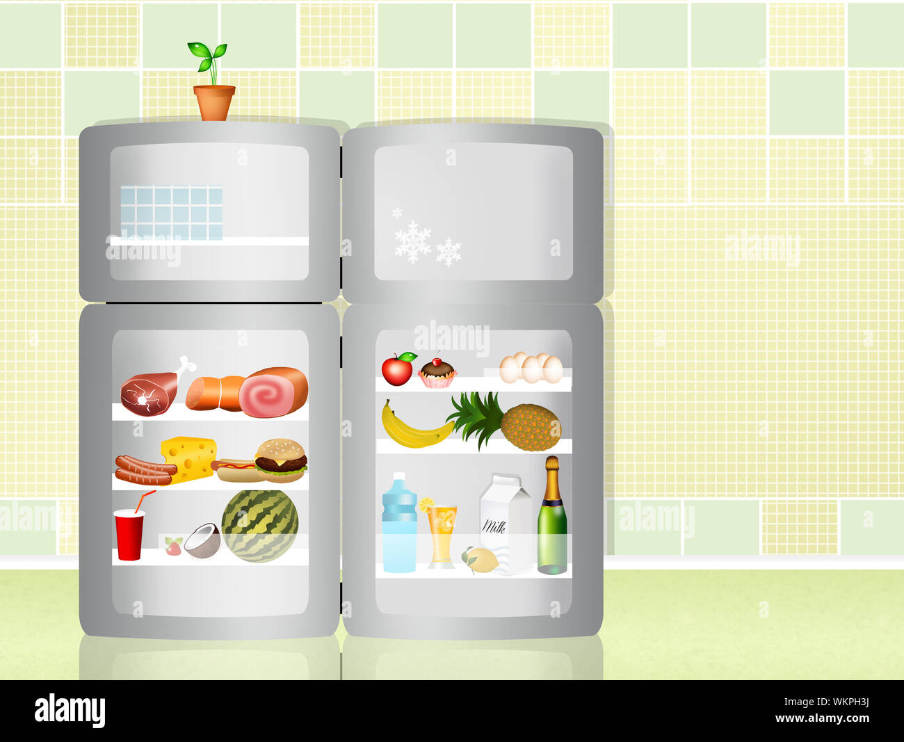 Refrigerator Door Open Stock Photos & Refrigerator Door Open Stock