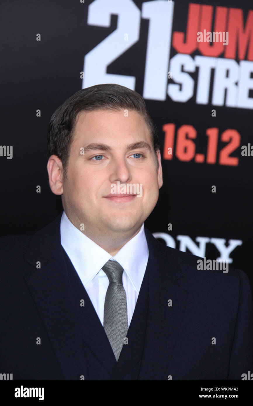 SMG1_NY1_LA_Jonah Hill_21Jump_031312_21.JPG LOS ANGELES, CA - MARCH 13: Jonah Hill at the premiere of Columbia Pictures' '21 Jump Street' at the Grauman's Chinese Theater on March 13. 2012 in Los Angeles, California. ( Credit: Storms Media Group/Alamy Live News Stock Photo