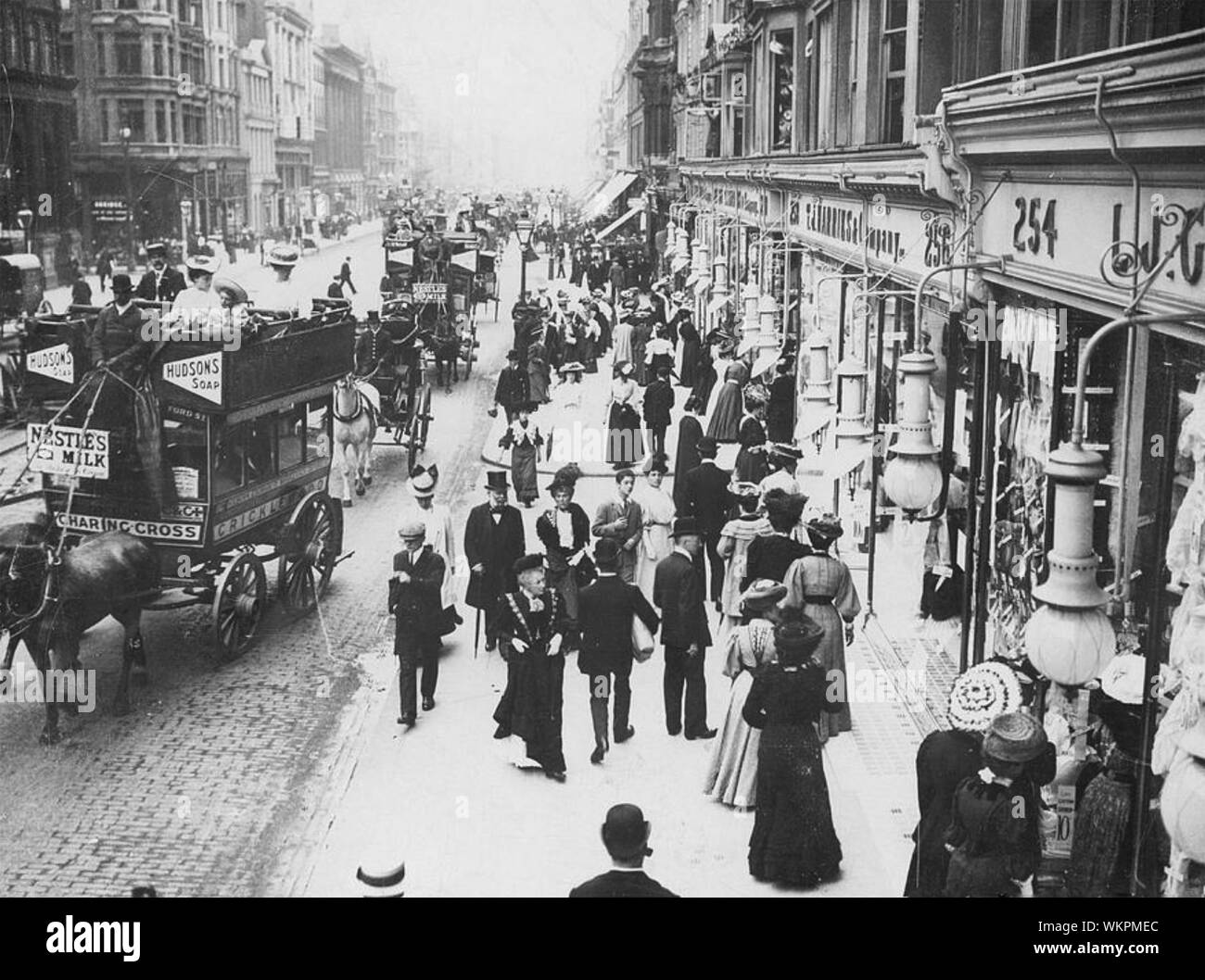 OXFORD STREET, London, looking westwards from Oxford Circus about 1880 Stock Photo