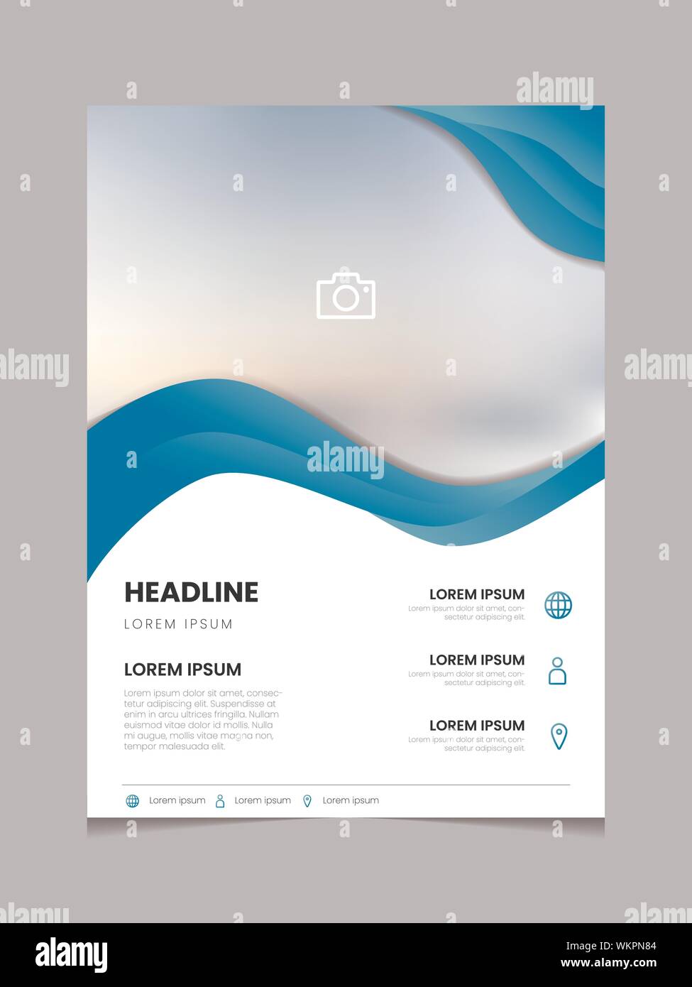 Business Flyer Design Template Vector Multipurpose Brochure Template Poster Cover Layout Design With Wavy Blue Gradient Design Stock Vector Image Art Alamy