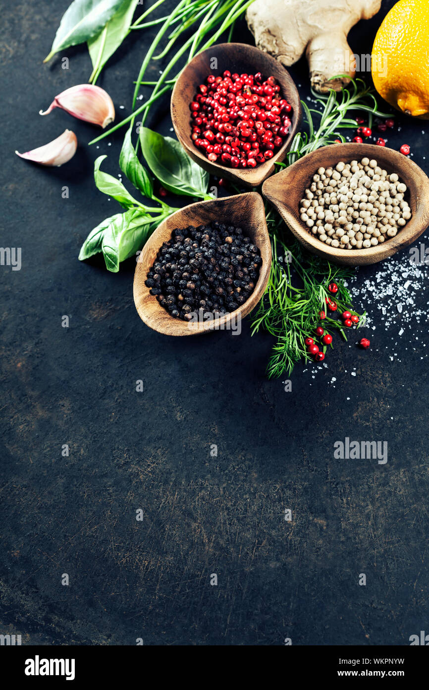 Herbs and spices selection Stock Photo