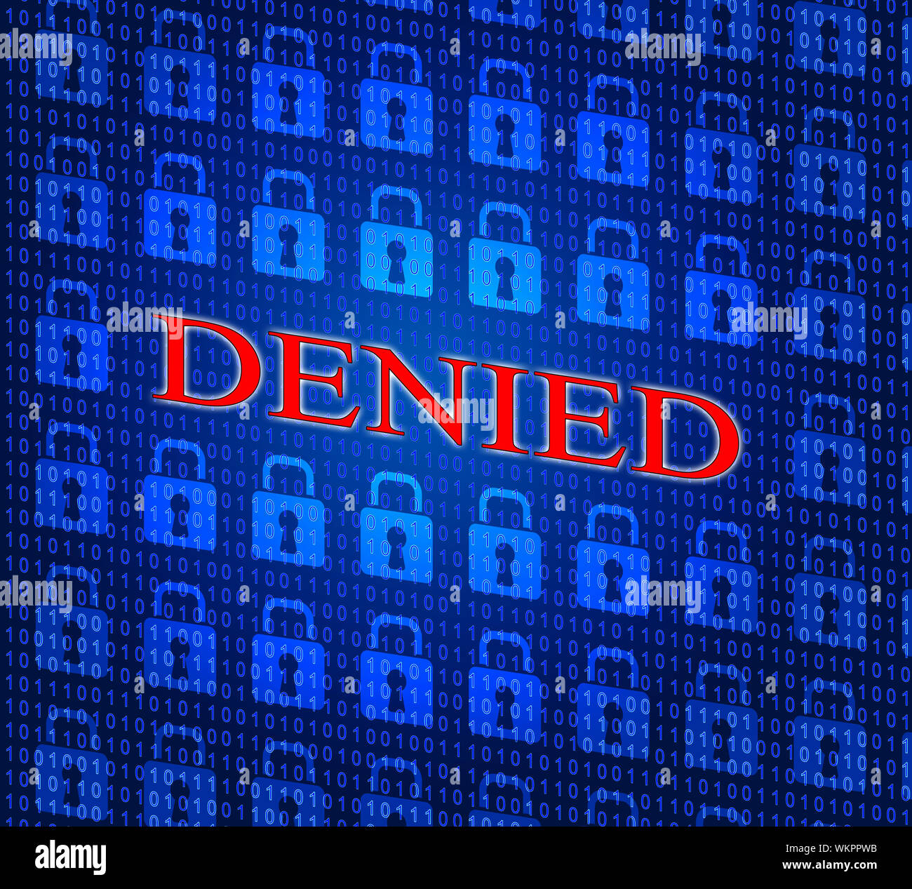 Denied Locked Representing Coded Icon And Denial Stock Photo - Alamy