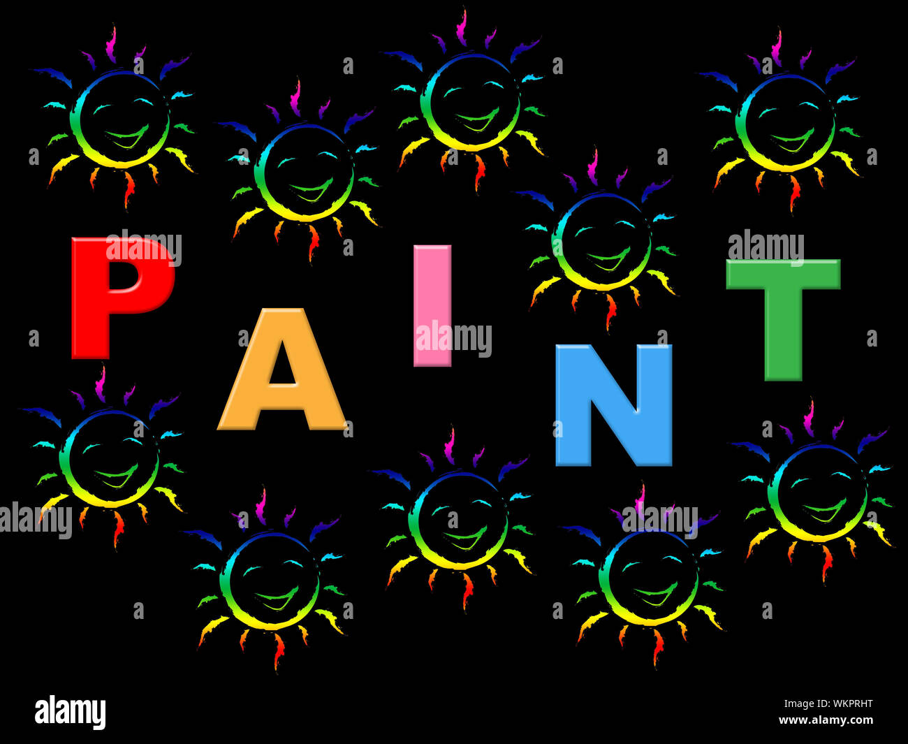 Kids Paint Meaning Painting Painted And Children Stock Photo Alamy