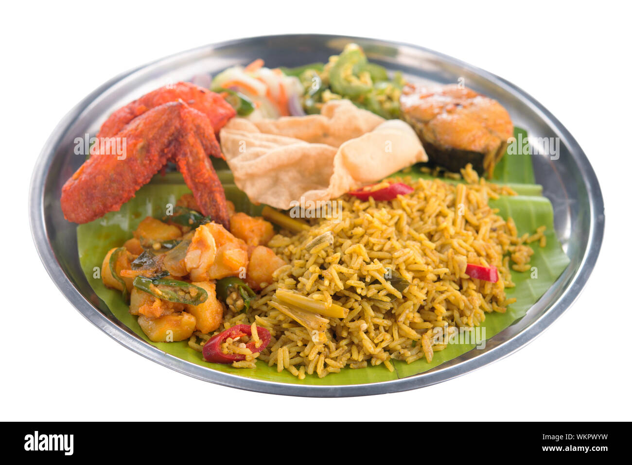 Full length Indian biryani rice isolated on white background Stock ...