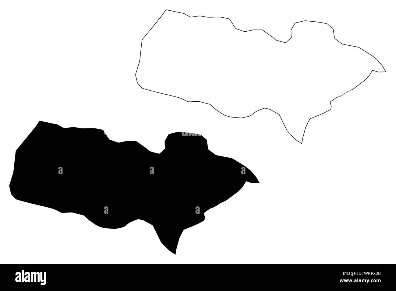 Baoruco Province (Dominican Republic, Hispaniola, Provinces of the Dominican Republic) map vector illustration, scribble sketch Bahoruco map Stock Vector