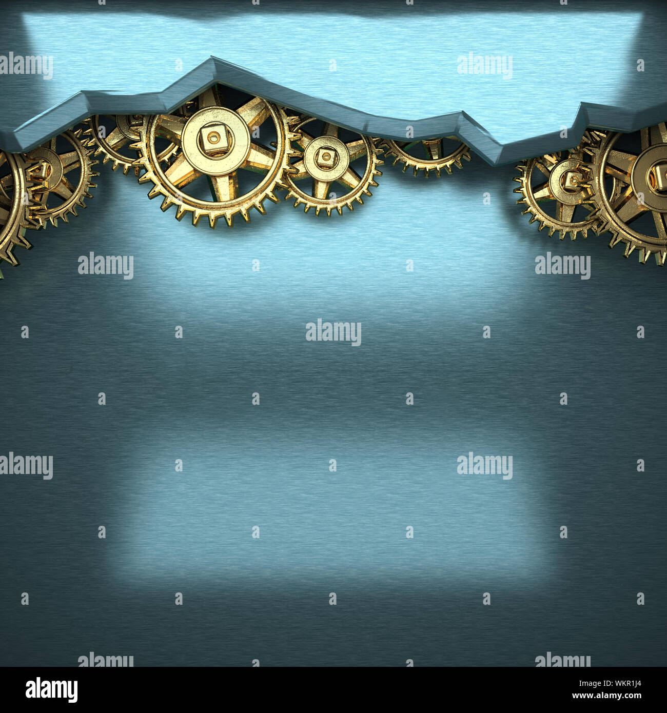 blue metal background with cogwheel gears Stock Photo - Alamy
