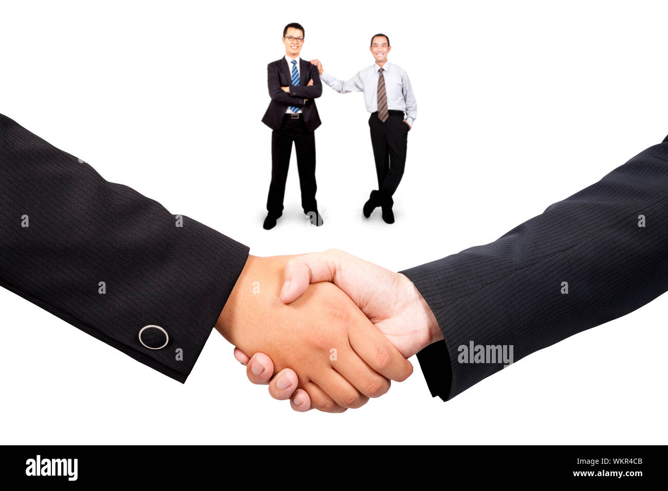 Businessman  handshake and teamwork Stock Photo