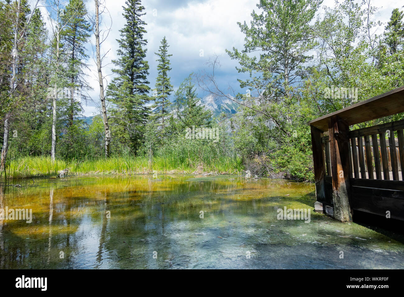 Exterior cave and basin national historic site hires stock photography