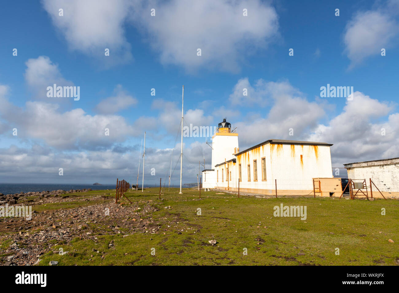 Eshaness Lighthouse, Northmavine peninsula, Mainland, Shetland, Scotland, UK Stock Photo