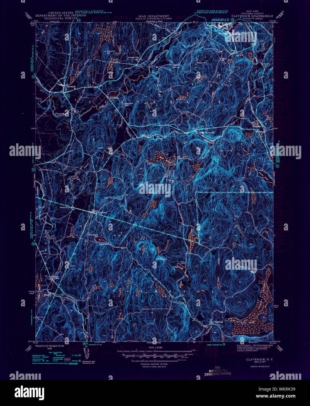 New York NY Claverack 137640 1947 31680 Inverted Restoration Stock