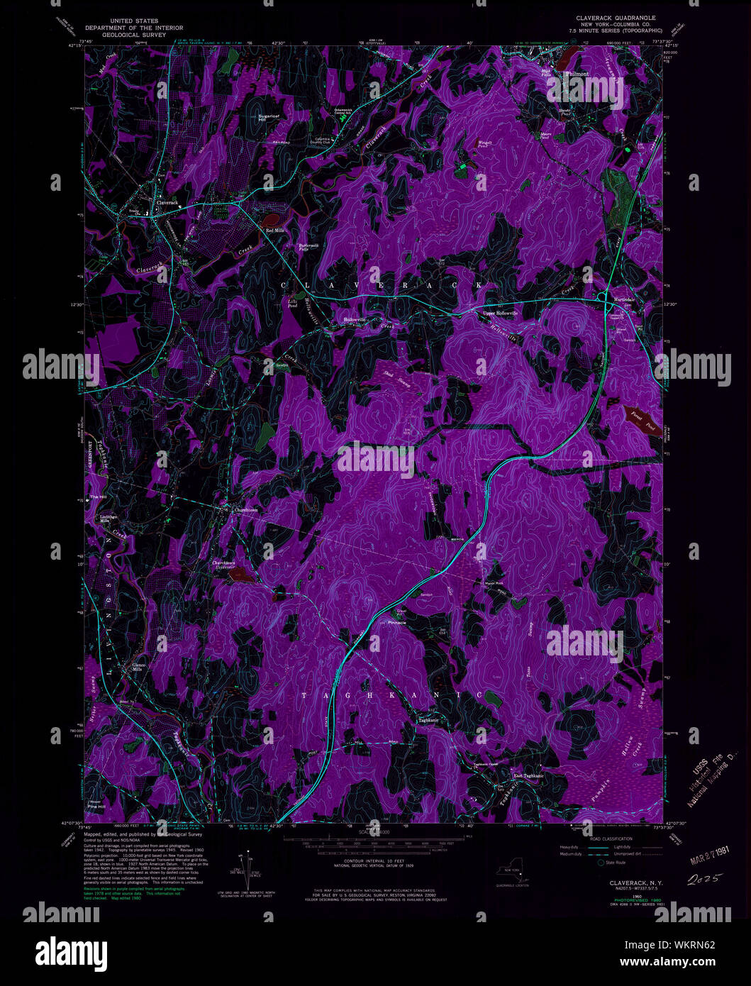 New York NY Claverack 137643 1960 24000 Inverted Restoration Stock