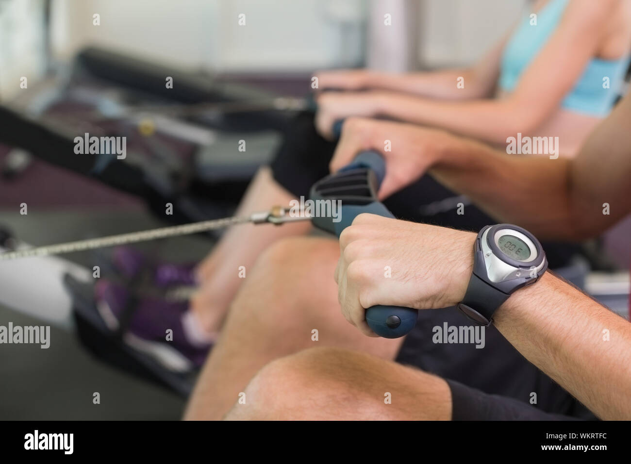 Woman working out on rowing hi-res stock photography and images - Alamy