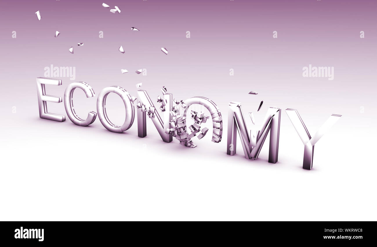 Slow Down in Economy in Purple Metal Color Stock Photo