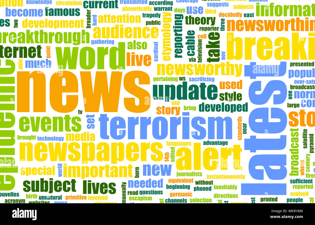 Latest News Headlines Background Sign As An Art Stock Photo